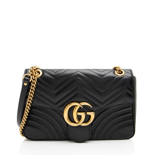 Gucci Matelasse Leather GG Marmont Medium Flap Bag (SHF-Xorpjv)