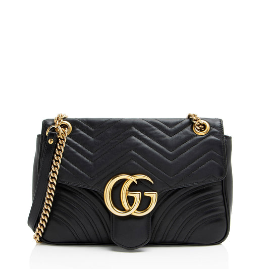 Gucci Matelasse Leather GG Marmont Medium Flap Bag