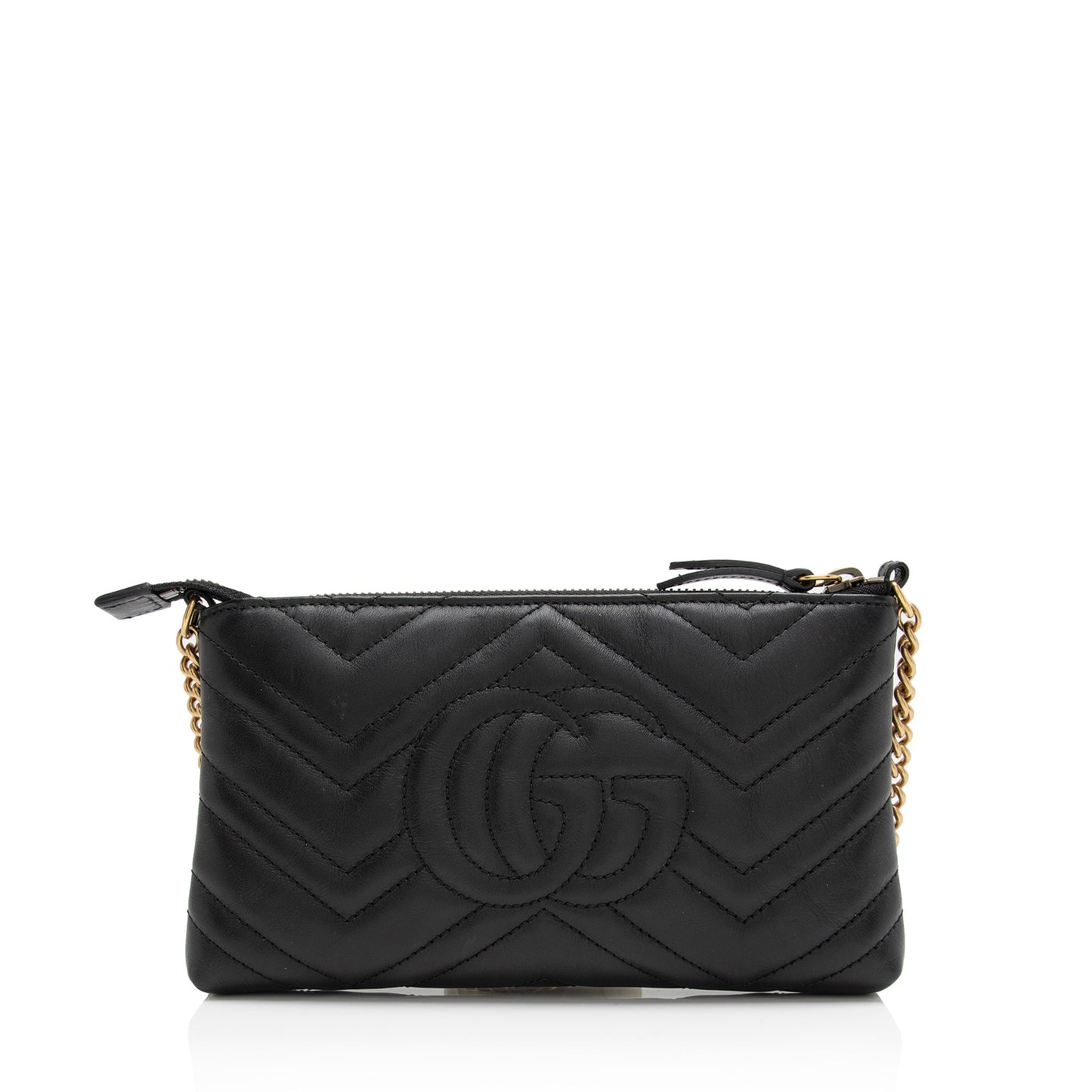 Gucci Matelasse Leather GG Marmont Mini Chain Bag (SHF-6frD2R)