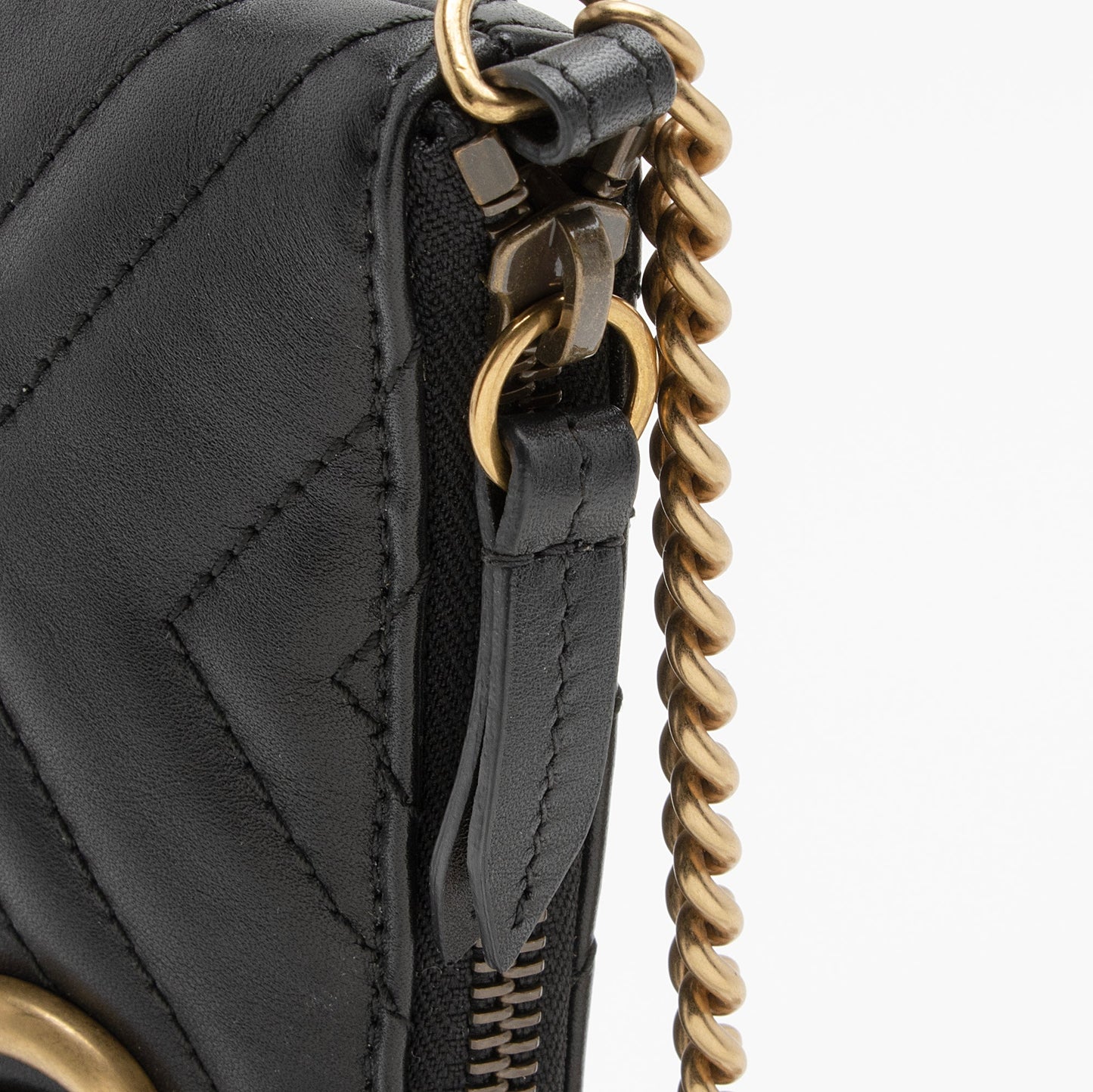 Gucci Matelasse Leather GG Marmont Mini Chain Bag (SHF-6frD2R)