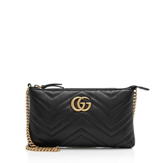 Gucci Matelasse Leather GG Marmont Mini Chain Bag (SHF-6frD2R)