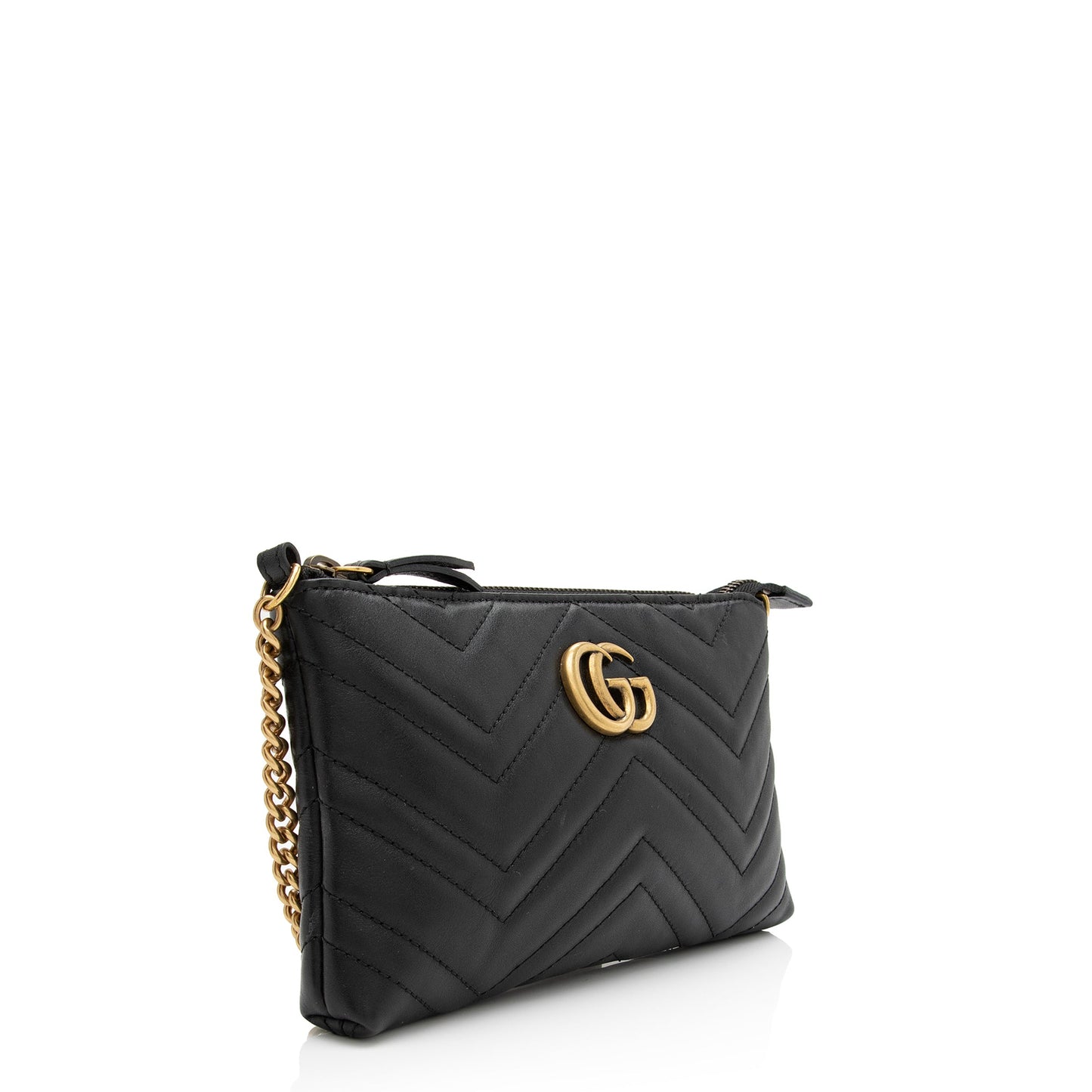 Gucci Matelasse Leather GG Marmont Mini Chain Bag (SHF-6frD2R)