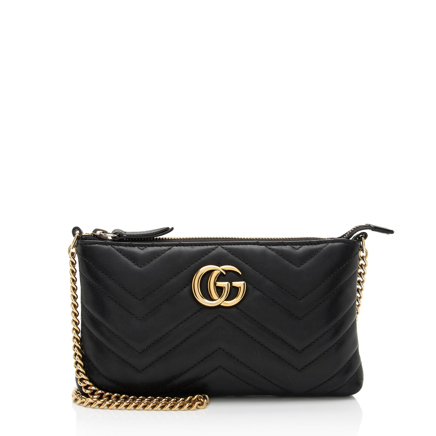 Gucci Matelasse Leather GG Marmont Mini Chain Bag (SHF-0W5BH4)