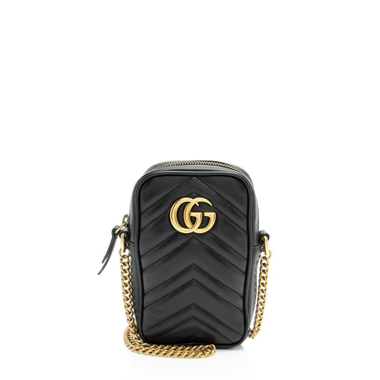 Gucci Matelasse Leather GG Marmont Mini Crossbody
