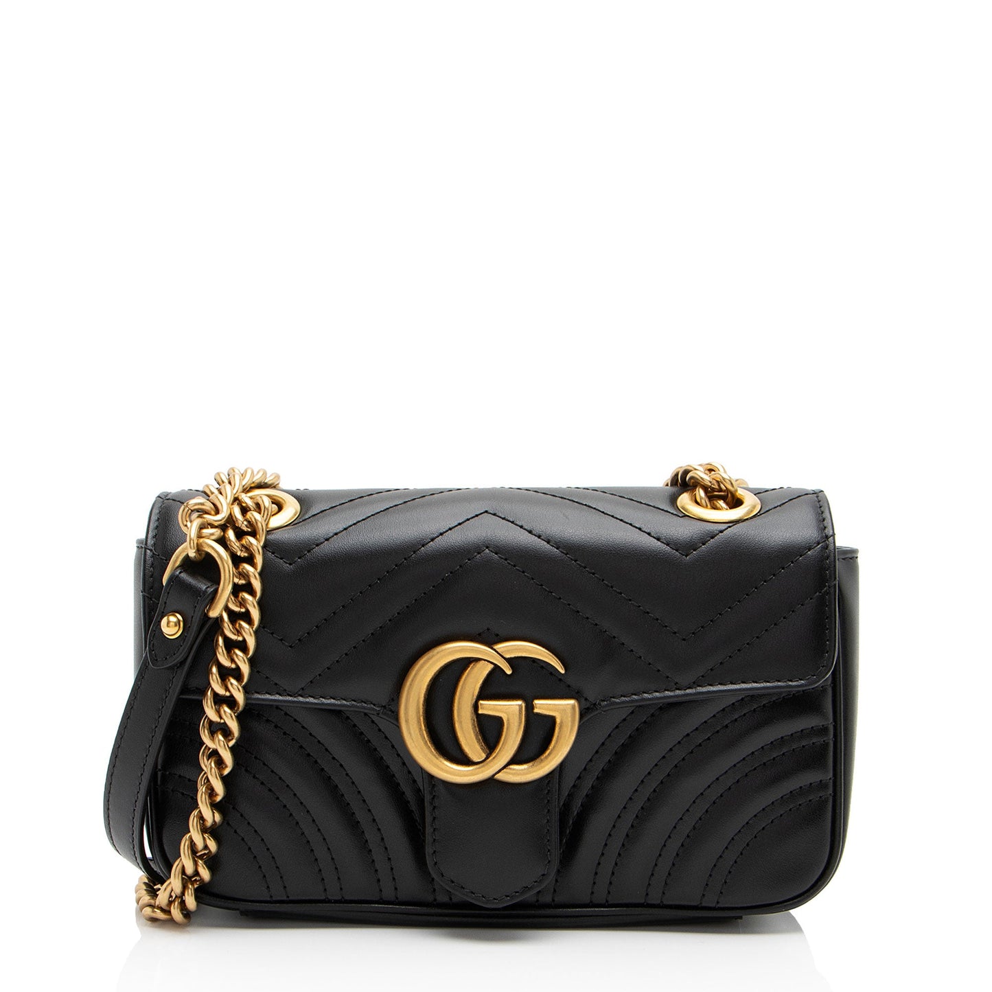 Gucci Matelasse Leather GG Marmont Mini Flap Bag (SHF-w6pN1q)