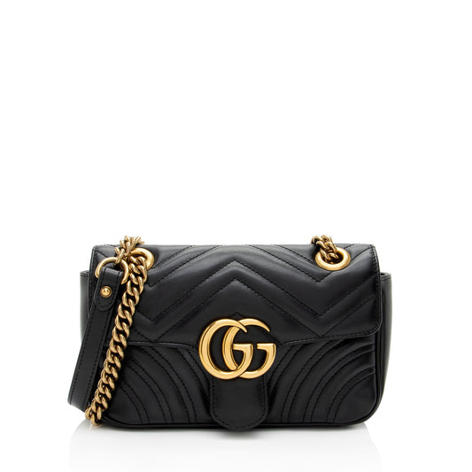 Gucci Matelasse Leather GG Marmont Small Flap Bag