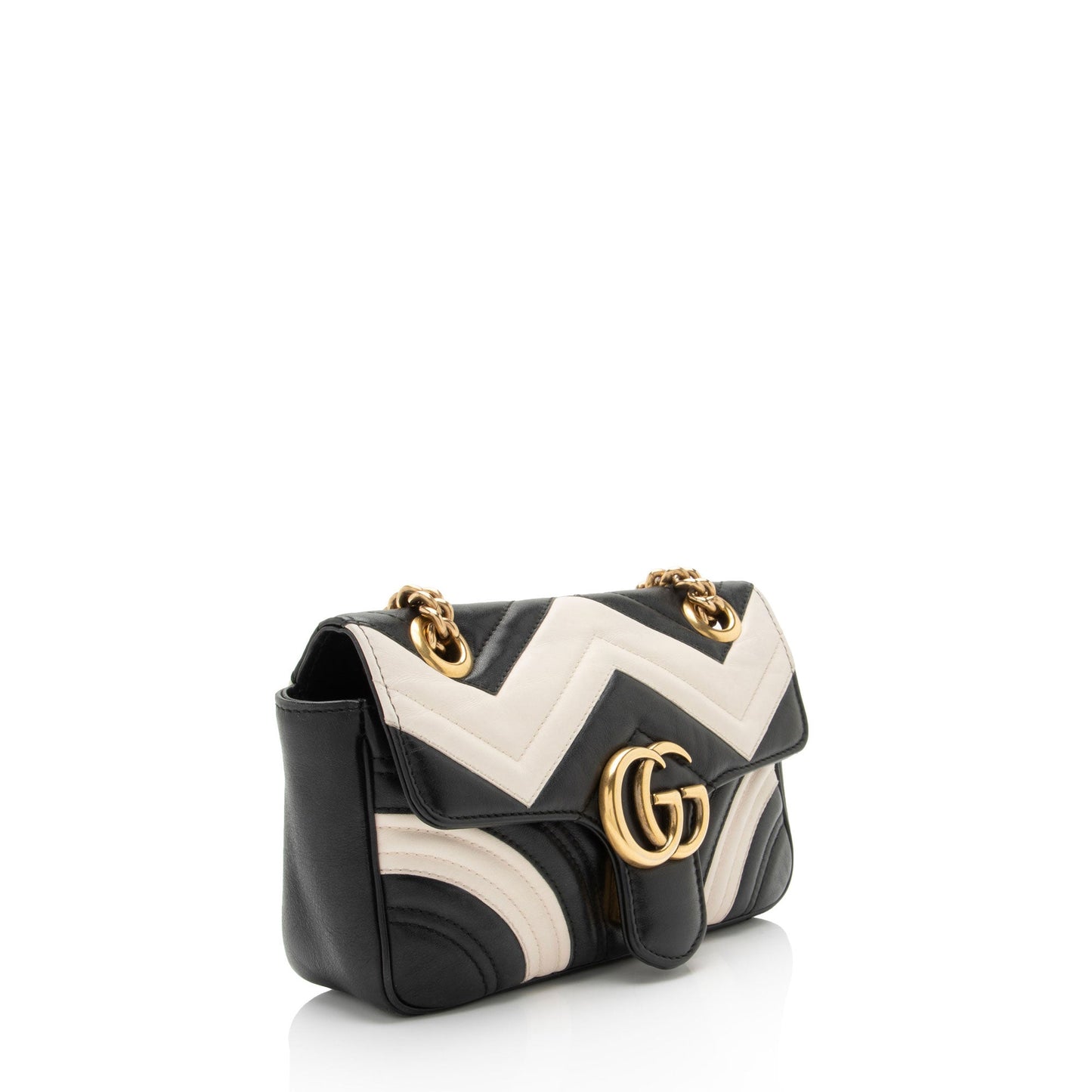 Gucci Matelasse Leather GG Marmont Two Tone Mini Flap Bag (SHF-GrfDUZ)