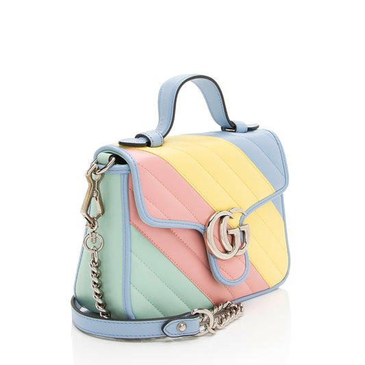 Gucci Matelasse Leather GG Marmont Mini Top Handle