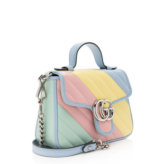 Gucci Matelasse Leather GG Marmont Mini Top Handle