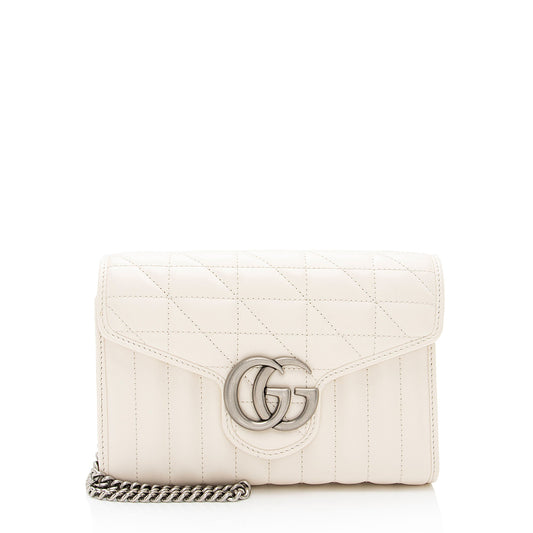 Gucci Matelasse Leather GG Marmont Mini Wallet on Chain Bag (SHF-NRc6CP)