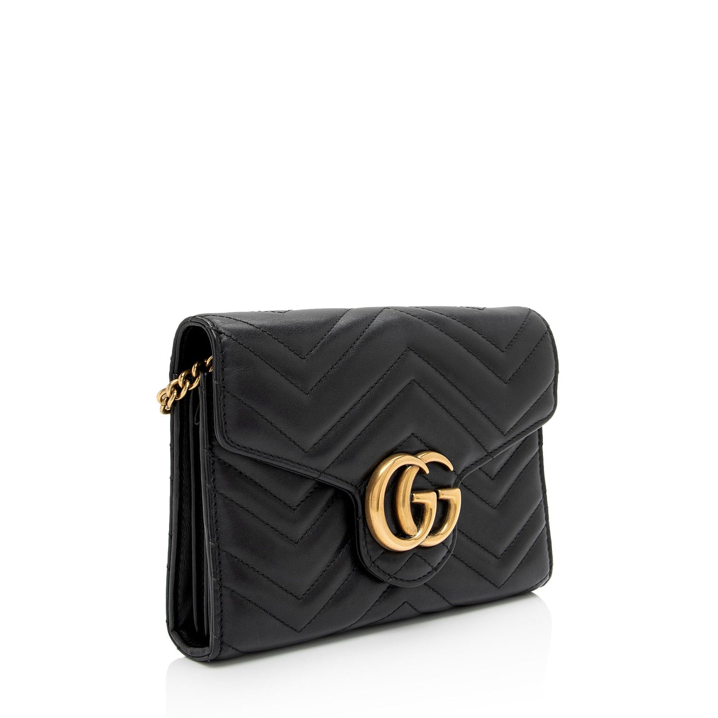 Gucci Matelasse Leather GG Marmont Mini Wallet on Chain Bag (SHF-0WR0OD)