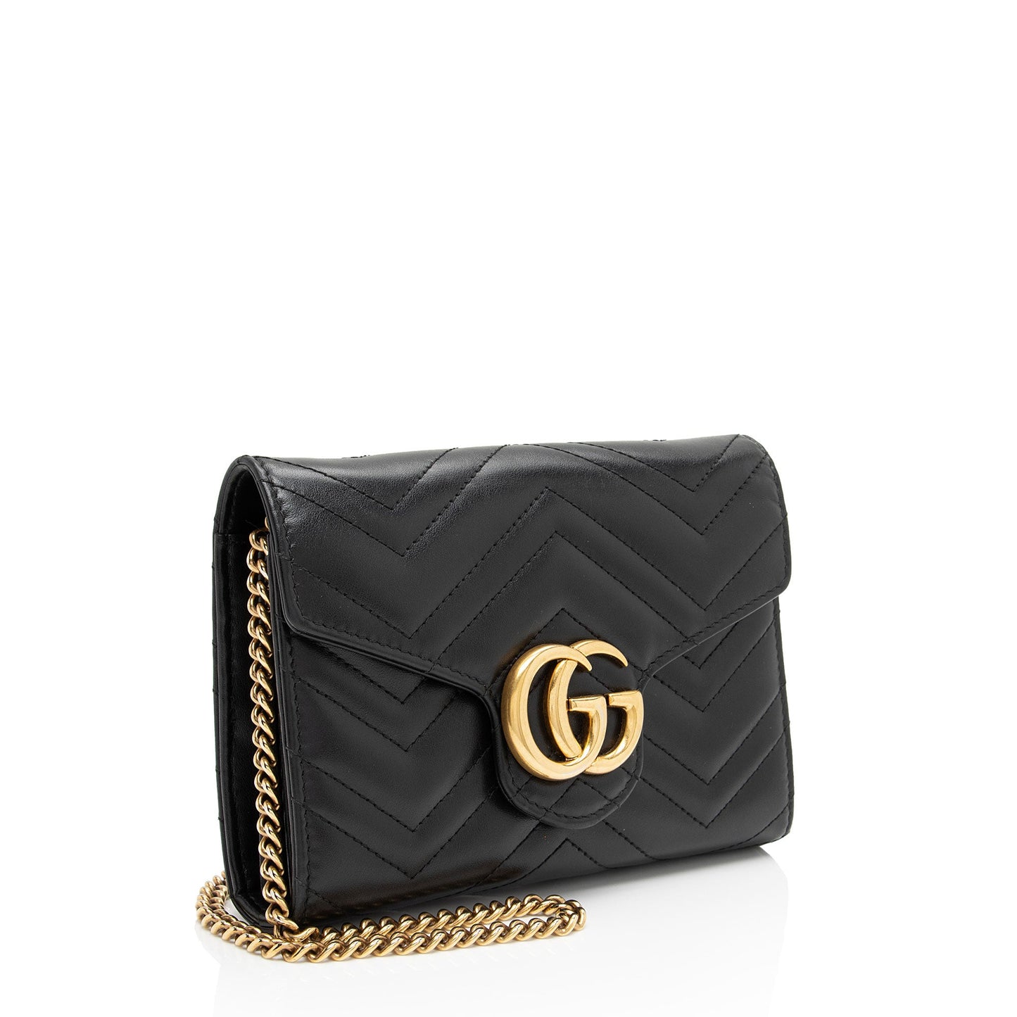 Gucci Matelasse Leather GG Marmont Mini Wallet on Chain (SHF-iDhqds)