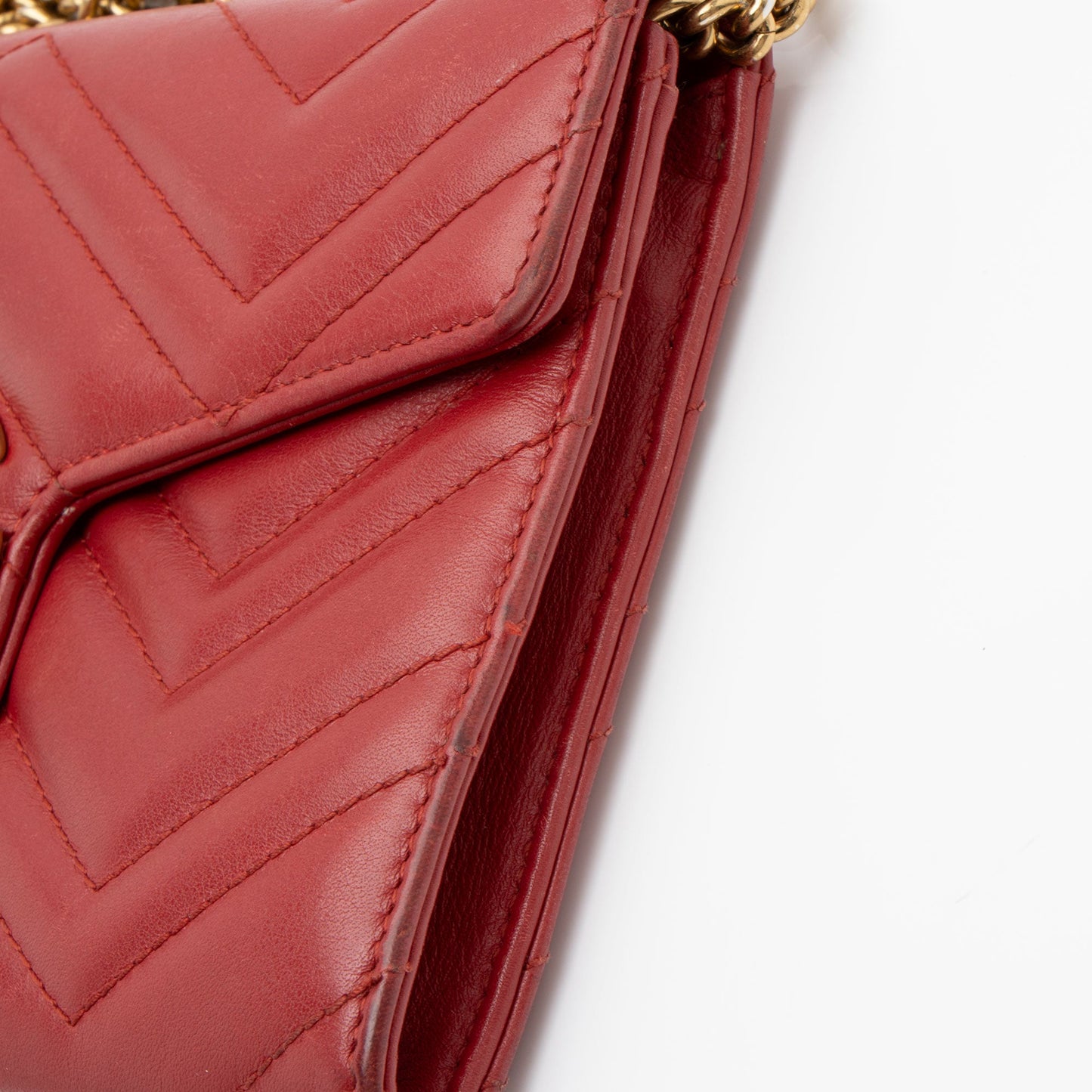 Gucci Matelasse Leather GG Marmont Mini Wallet on Chain