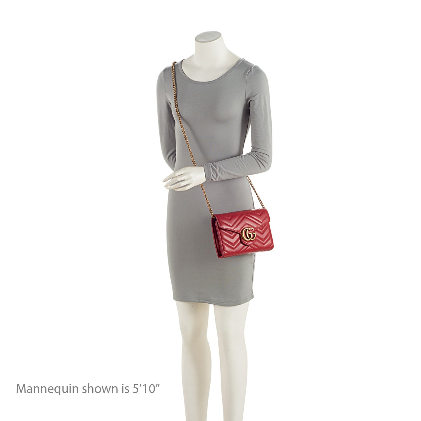 Gucci Matelasse Leather GG Marmont Mini Wallet on Chain