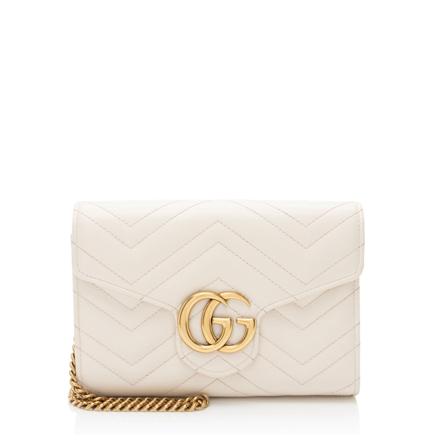 Gucci Matelasse Leather GG Marmont Mini Wallet on Chain