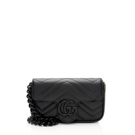 Gucci Matelasse Leather GG Marmont Monochrome Belt Bag (SHF-2itioi)