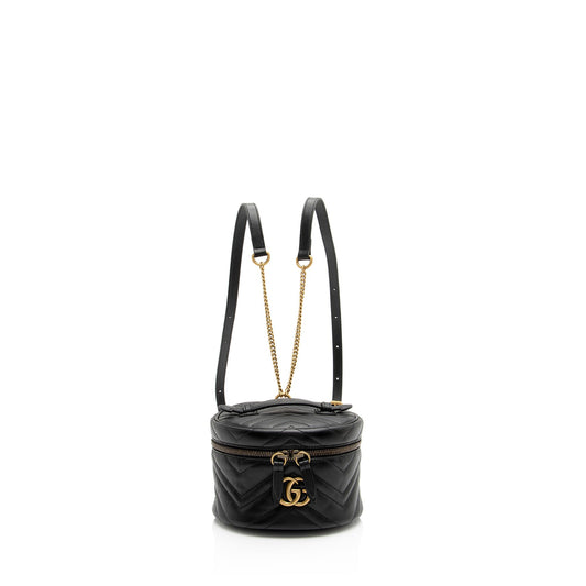Gucci Matelasse Leather GG Marmont Round Mini Backpack (SHF-nSn7Zg)