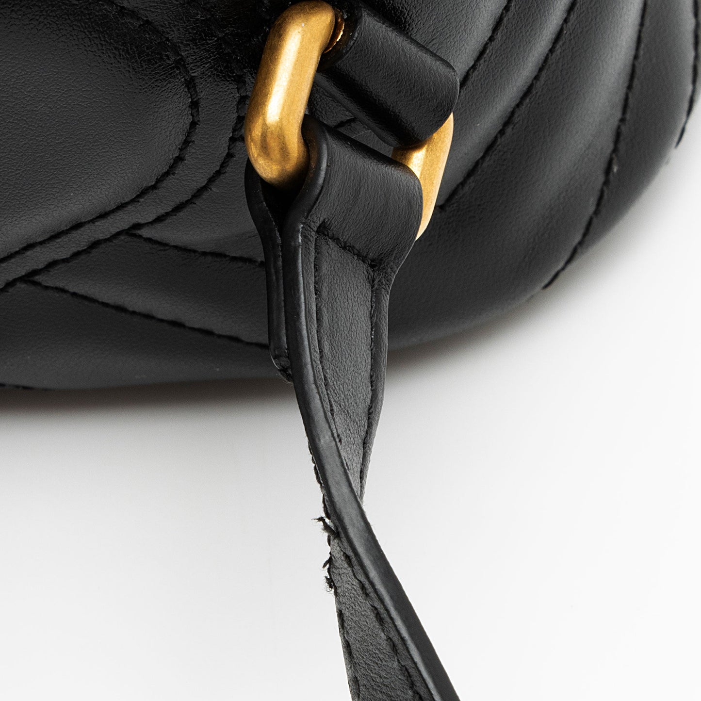 Gucci Matelasse Leather GG Marmont Round Mini Backpack (SHF-tbmiZF)
