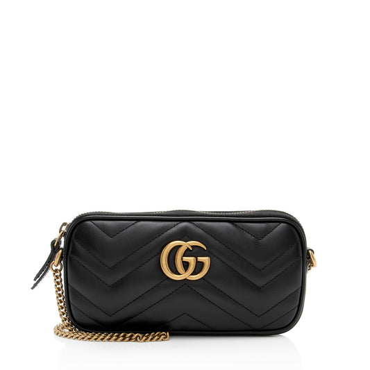 Gucci Matelasse Leather GG Marmont Small Crossbody (SHF-uIfq9U)