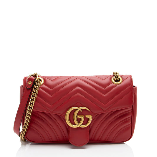 Gucci Matelasse Leather GG Marmont Small Flap Bag (SHF-RkMP3j)