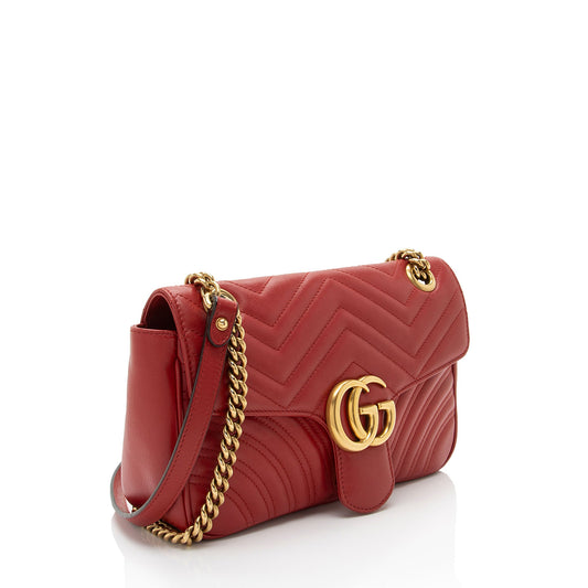 Gucci Matelasse Leather GG Marmont Small Flap Bag