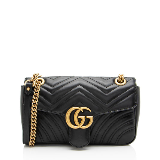 Gucci Matelasse Leather GG Marmont Small Flap Bag (SHF-PLODJy)