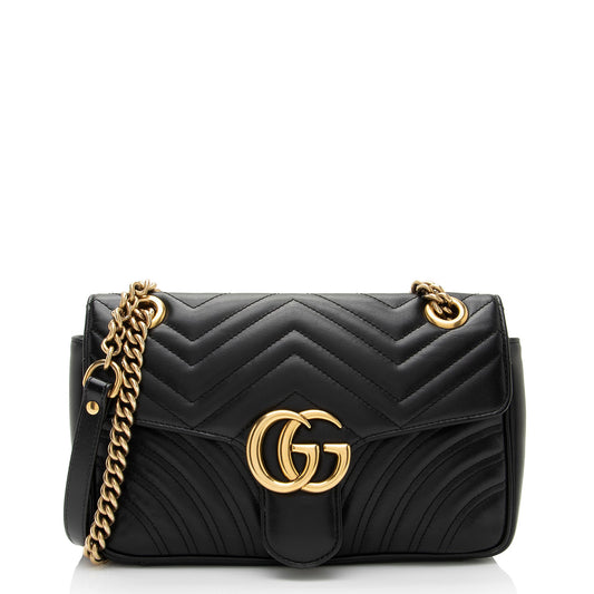 Gucci Matelasse Leather GG Marmont Small Flap Bag (SHF-IH7kiO)