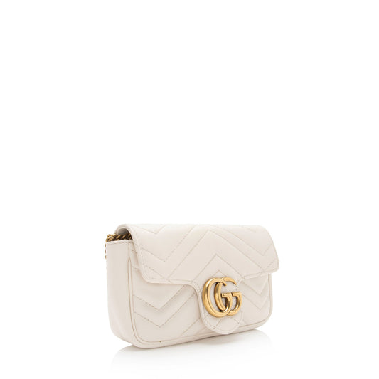 Gucci Matelasse Leather GG Marmont Super Mini Flap Bag (SHF-4vMIDn)