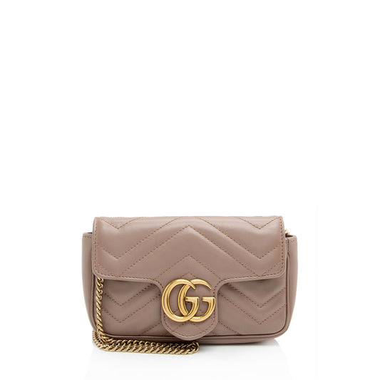 Gucci Matelasse Leather GG Marmont Super Mini Flap Bag - FINAL SALE (SHF-YgIgn9)