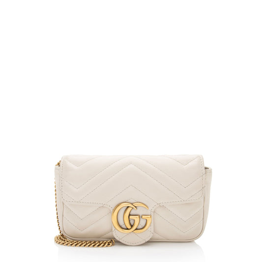 Gucci Matelasse Leather GG Marmont Super Mini Flap Bag (SHF-beHFsH)