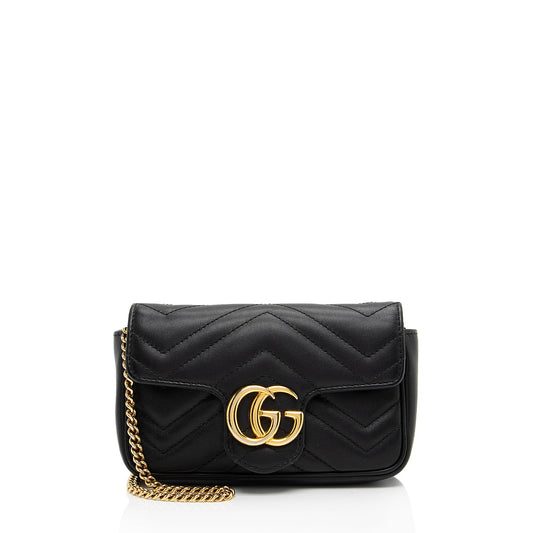 Gucci Matelasse Leather GG Marmont Super Mini Flap Bag (SHF-yBfrwz)
