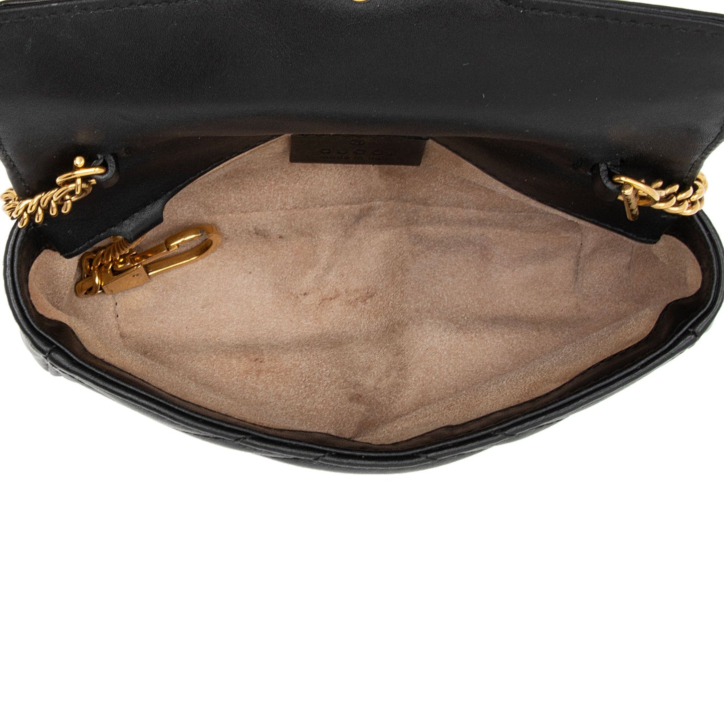 Gucci Matelasse Leather GG Marmont Super Mini Flap Bag (SHF-yBfrwz)
