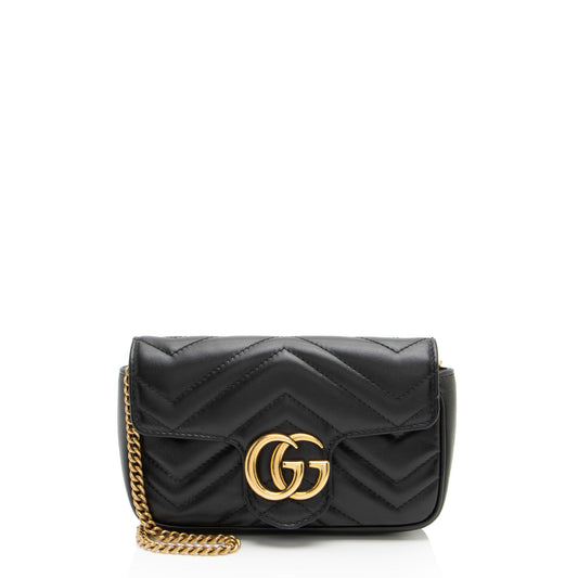 Gucci Matelasse Leather GG Marmont Super Mini Flap Bag (SHF-s0BSa1)