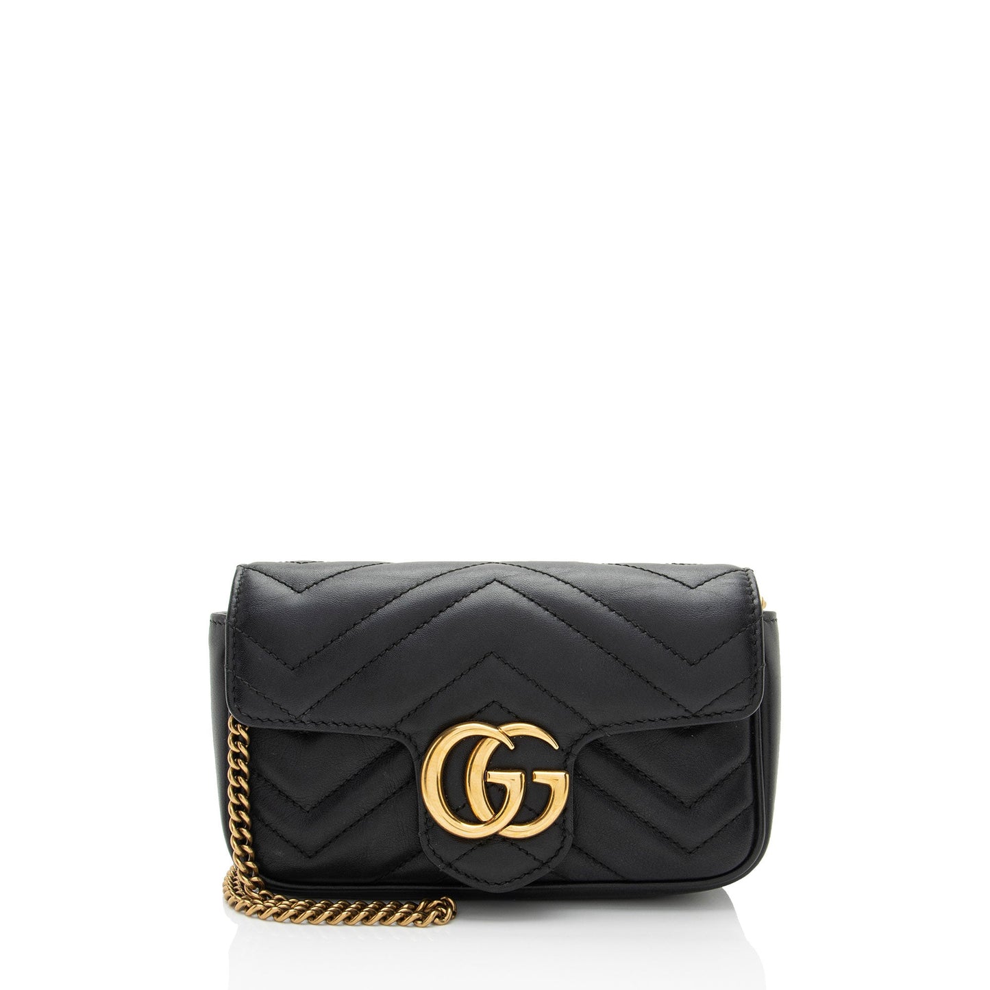Gucci Matelasse Leather GG Marmont Super Mini Flap Bag (SHF-vdHY2l)