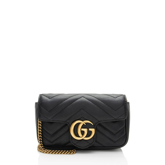 Gucci Matelasse Leather GG Marmont Super Mini Flap Bag (SHF-vdHY2l)