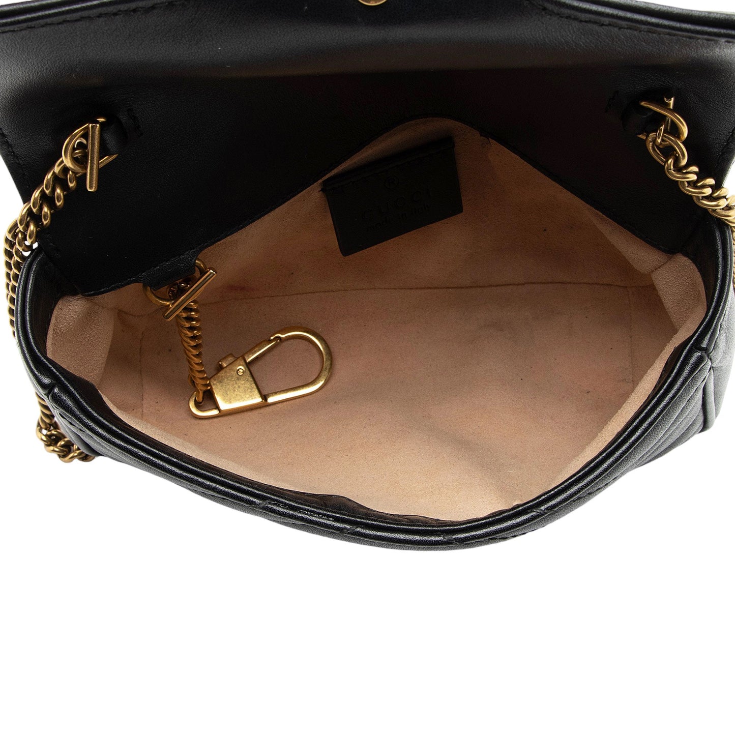 Gucci Matelasse Leather GG Marmont Super Mini Flap Bag (SHF-vdHY2l)