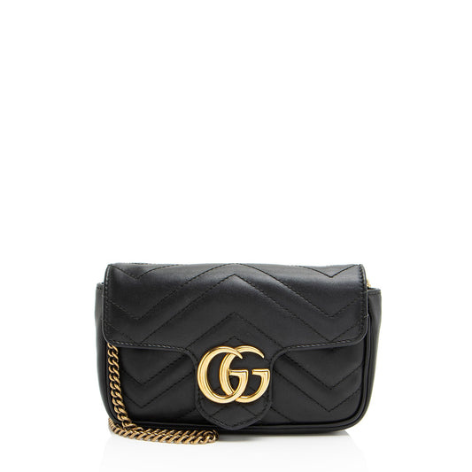 Gucci Matelasse Leather GG Marmont Super Mini Flap Bag (SHF-2hhN8g)
