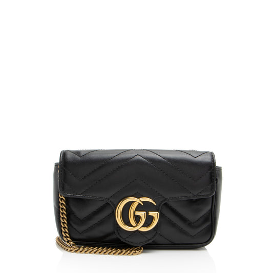 Gucci Matelasse Leather GG Marmont Super Mini Flap Bag (SHF-NshQsn)