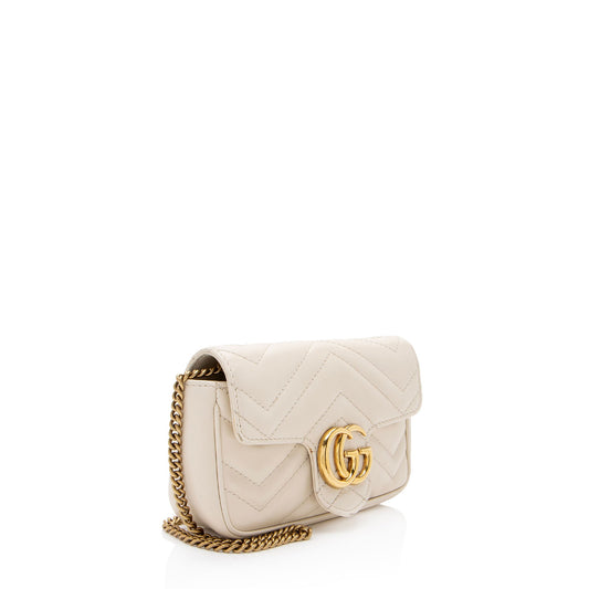 Gucci Matelasse Leather GG Marmont Super Mini Flap Bag