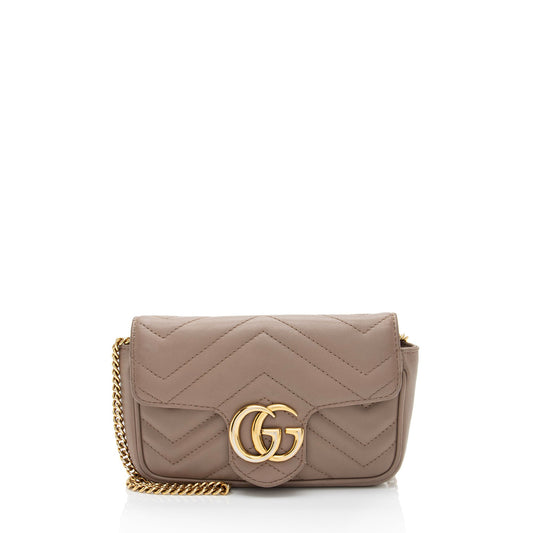 Gucci Matelasse Leather GG Marmont Super Mini Flap Bag