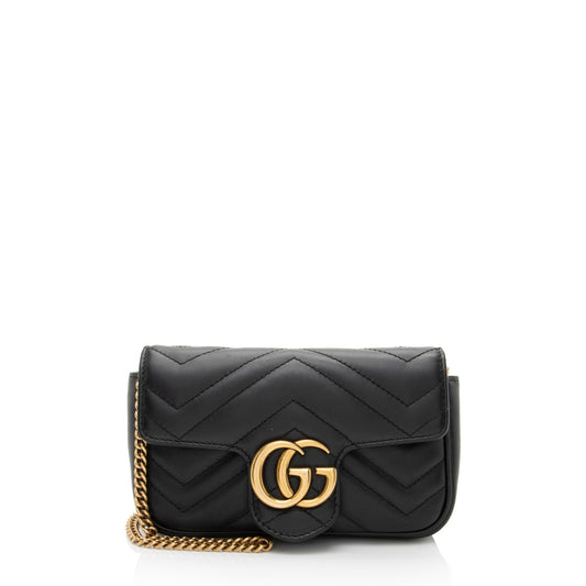 Gucci Matelasse Leather GG Marmont Super Mini Flap Bag