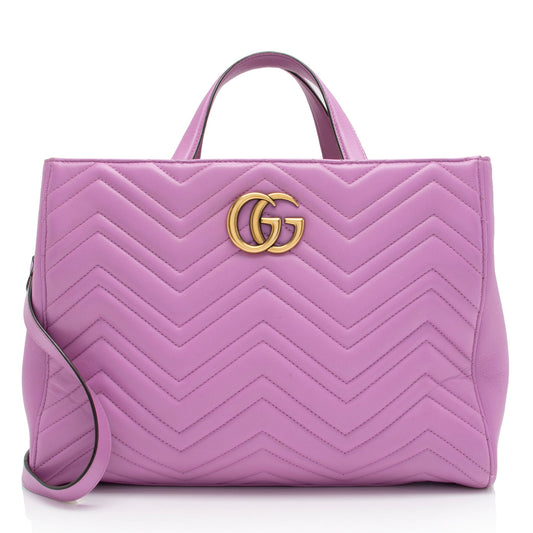 Gucci Matelasse Leather GG Marmont Top Handle Medium Satchel (SHF-sAnFMF)