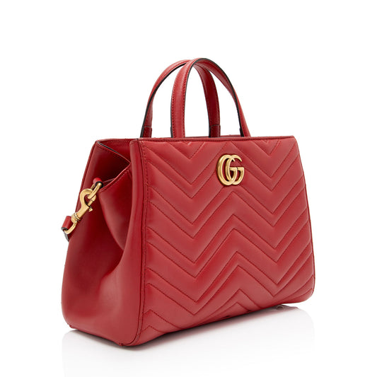Gucci Matelasse Leather GG Marmont Small Satchel