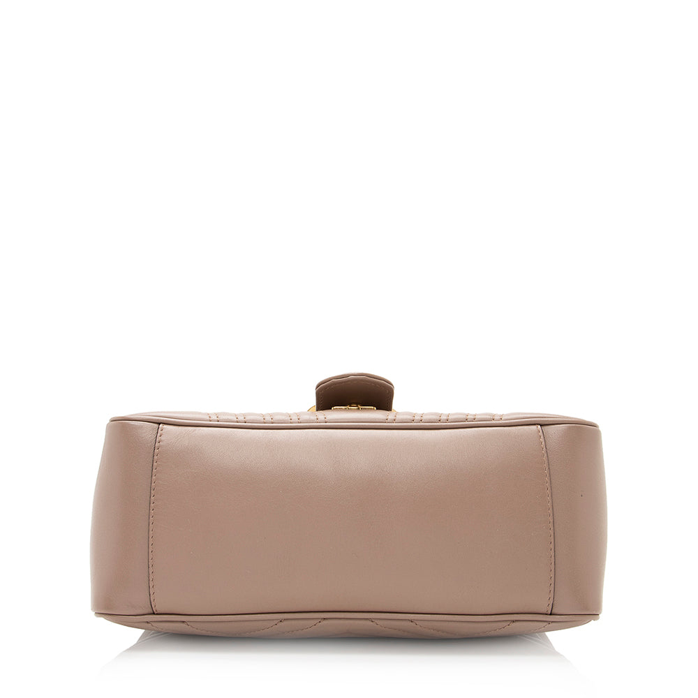 Gucci Matelasse Leather GG Marmont Top Handle Small Shoulder Bag