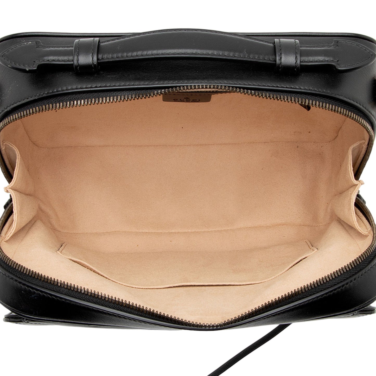Gucci Matelasse Leather GG Marmont Top Handle Zip Around Small Shoulder Bag (SHF-wK4h1j)