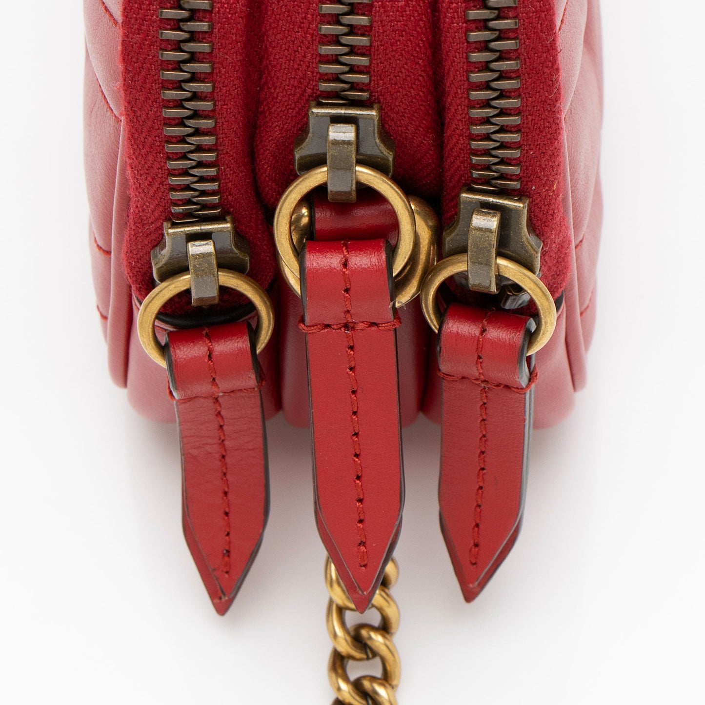 Gucci Matelasse Leather GG Marmont Triple-Zip Mini Bag