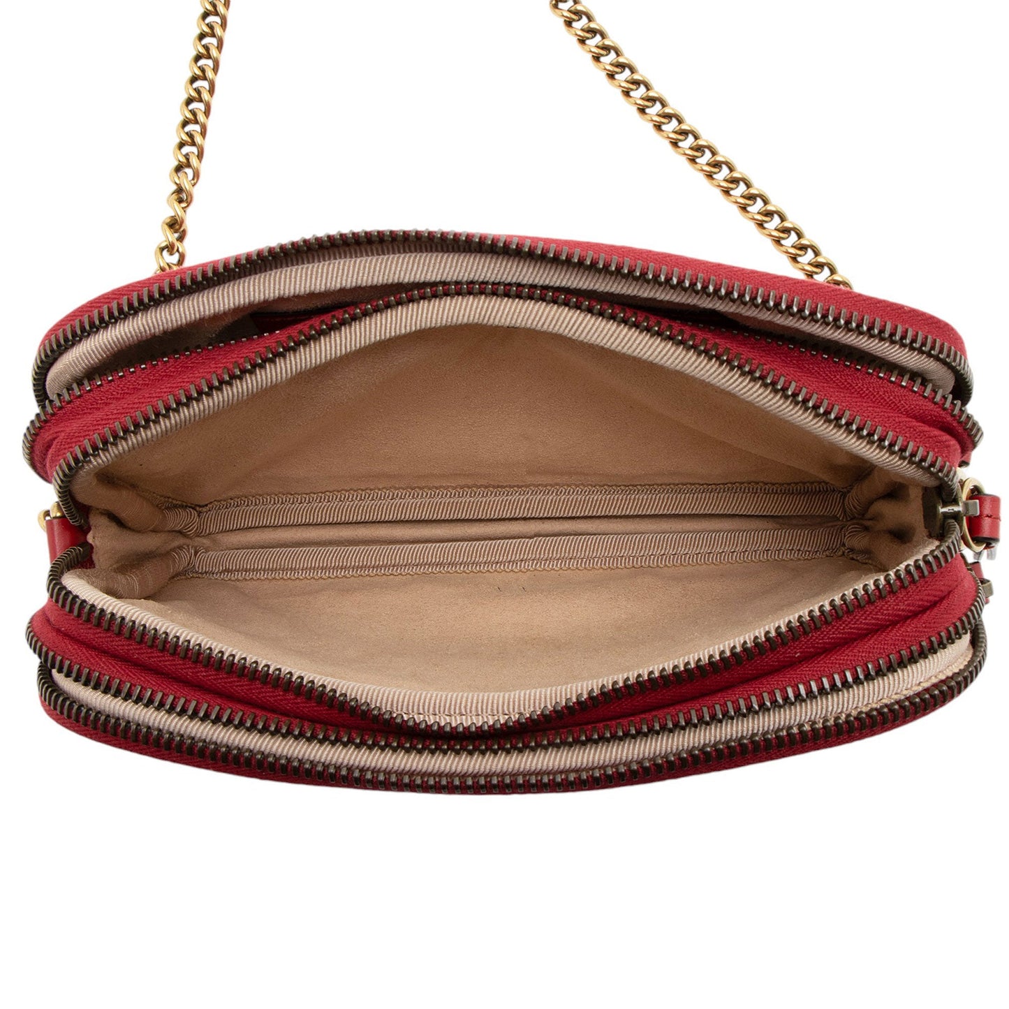 Gucci Matelasse Leather GG Marmont Triple-Zip Mini Bag