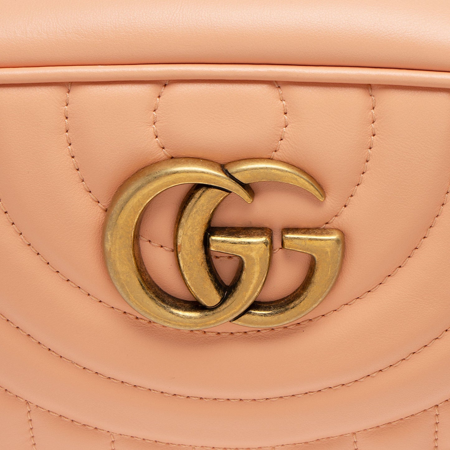 Gucci Matelasse Leather GG Marmont Vertical Ring Small Shoulder Bag