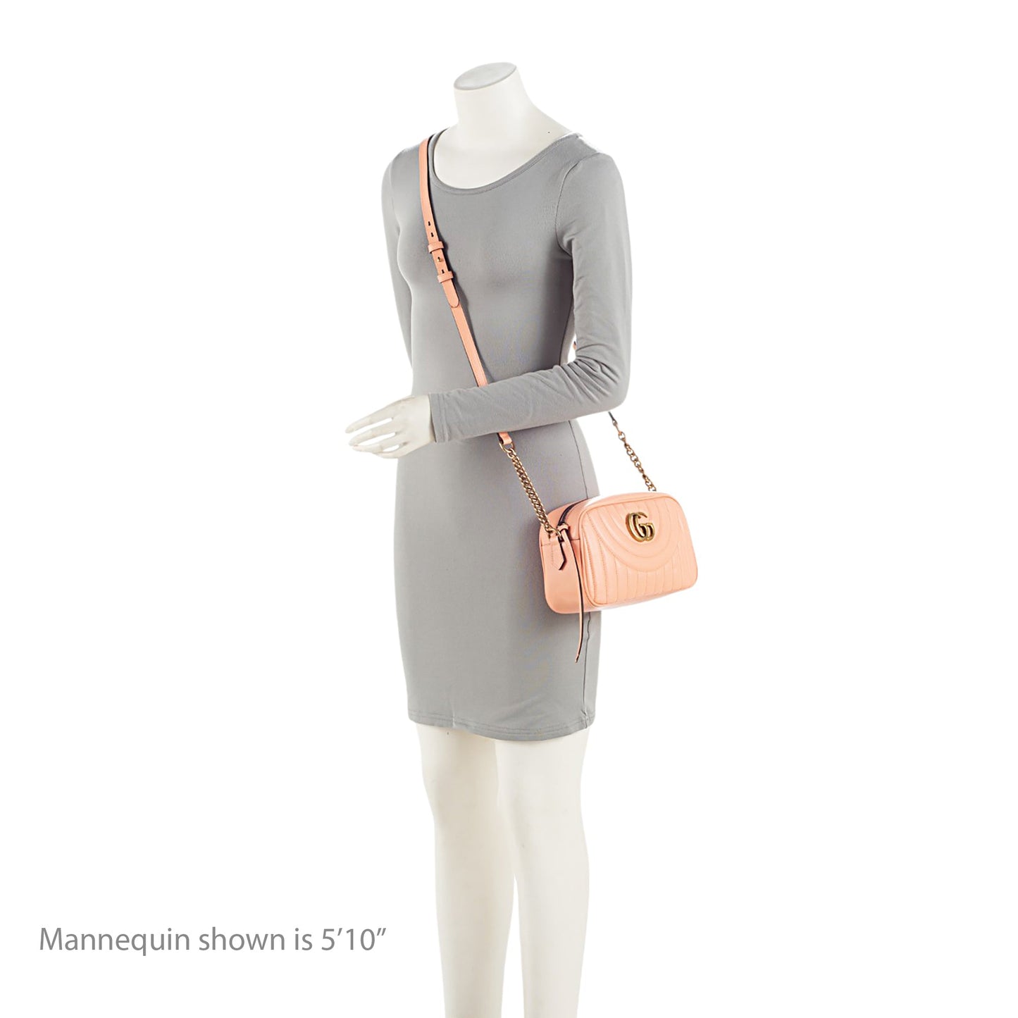 Gucci Matelasse Leather GG Marmont Vertical Ring Small Shoulder Bag