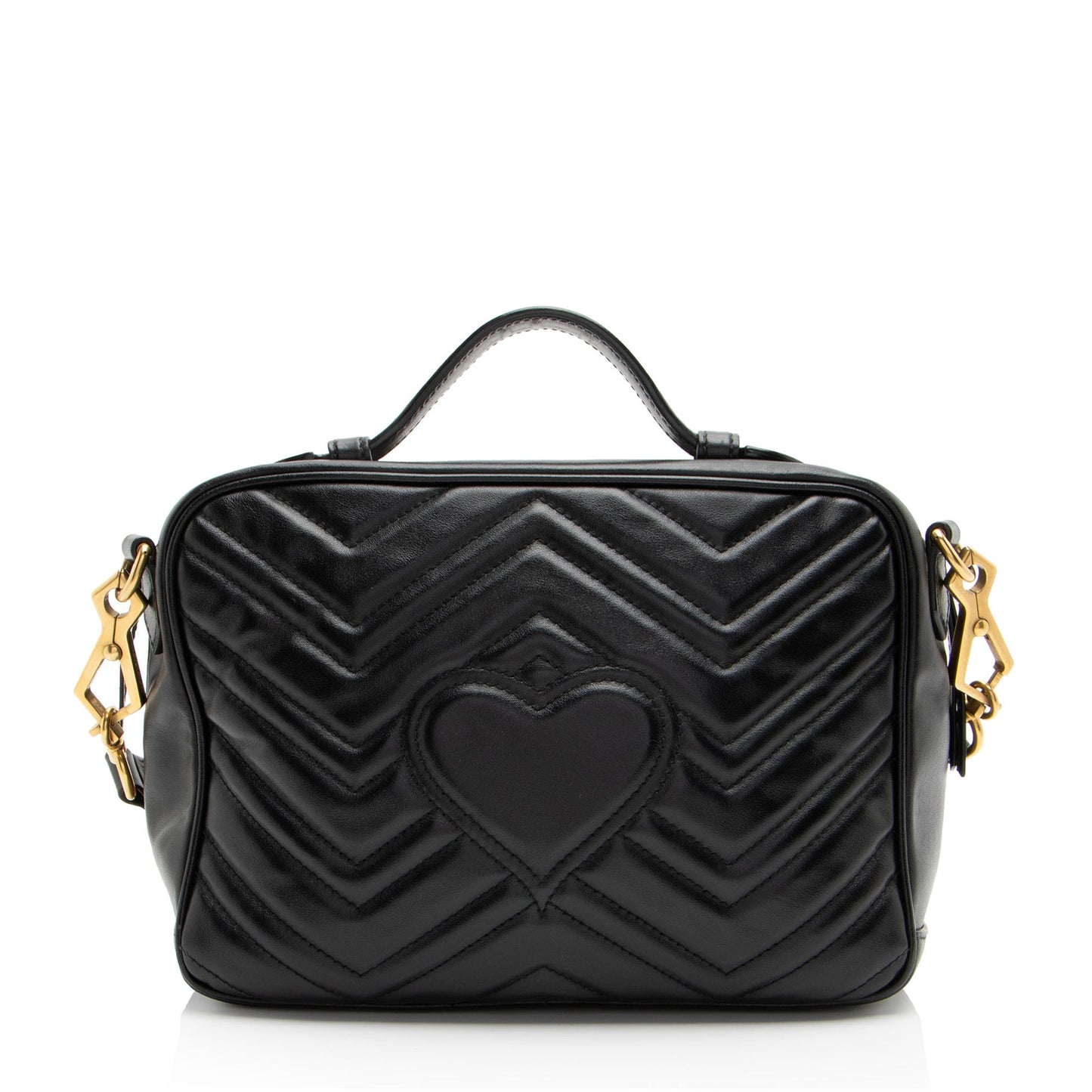Gucci Matelasse Leather GG Marmont Zip Around Top Handle (SHF-aqAv76)